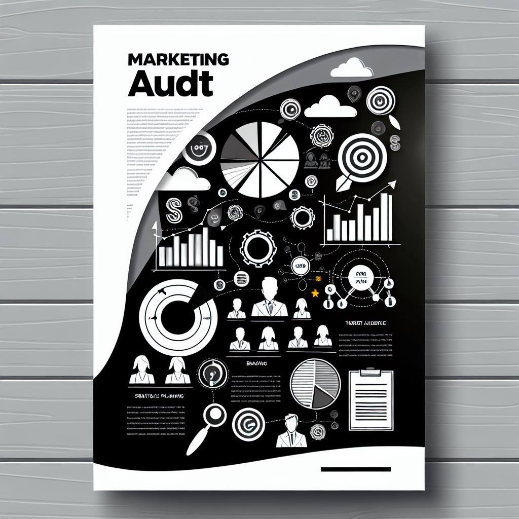 Marketing Audit Report Cover page Black and white